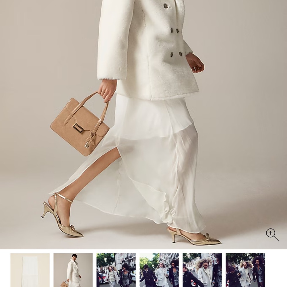 NWT J.Crew Gwyneth Skirt in Ivory Chiffon - XS